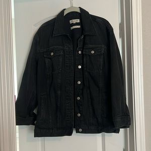 Madewell Oversized black denim jacket